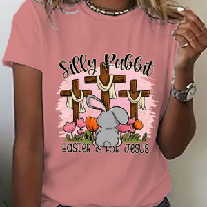 Silly Rabbit Easter Is For Jesus Cotton T-Shirt, T-shirts, Lilicloth.com