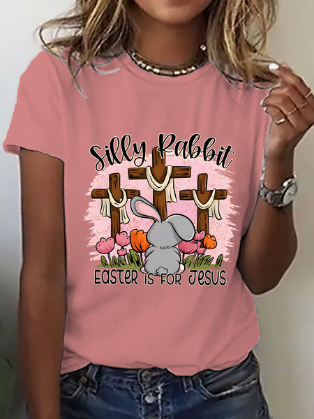 Silly Rabbit Easter Is For Jesus Cotton T-Shirt, T-shirts, Lilicloth.com