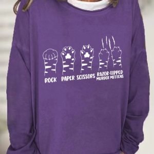 Rock Paper Scissors  Razor Tipped Murder Mittens Casual Sweatshirt, Hoodies&Sweatshirts, Lilicloth.com