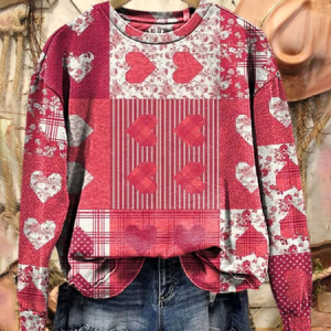 Women's Crew Neck Striped Printing Casual Spring/Fall Long Sleeve Sweatshirt, JustFashionNow Sweatshirts & Hoodies, color:Pink|size:XXL,