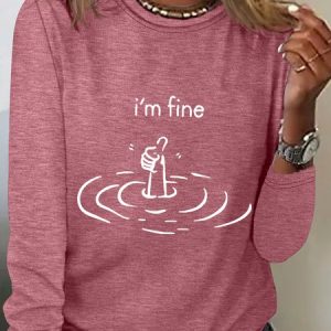I'M Fine Long Sleeve Shirt, Long sleeves, Lilicloth.com