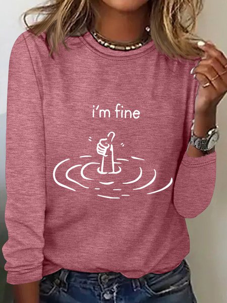 I'M Fine Long Sleeve Shirt, Long sleeves, Lilicloth.com