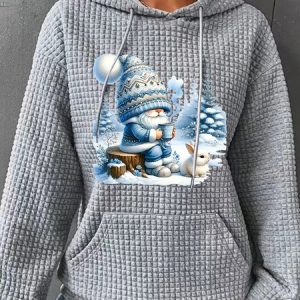 Women's Christmas Spring/Fall Long Sleeve Casual Daily Hoodie, JustFashionNow Sweatshirts & Hoodies, color:Gray|size:3XL,