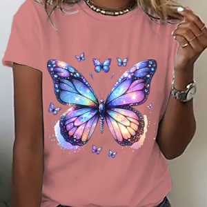 Iridescent Butterfly Cotton T-Shirt, T-shirts, Lilicloth.com