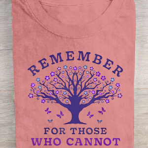 Women's Remember For Those Who Cannot Dementia Alzheimer's Disease Awareness Printed Cotton T-Shirt, T-shirts, Lilicloth.com