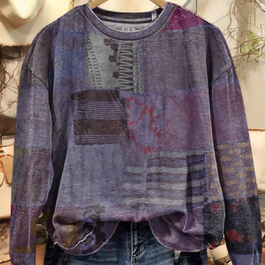 Women's vintage floral patchwork art print sweatshirt, Hoodies&Sweatshirts, Lilicloth.com
