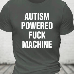 Autism Powered F Machine Cotton T-Shirt, T-shirts, Lilicloth.com