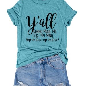 Women's Short Sleeve Tee T-shirt Summer Letter Cotton-Blend Crew Neck Going Out Casual Top, JustFashionNow T-Shirts, color:Lake Blue|size:3XL,