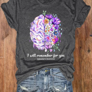 Women's I Will Remember For You Alzheimer's Awareness Tee, T-shirts, Lilicloth.com