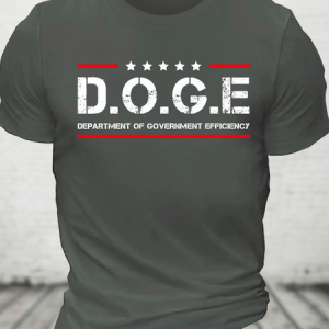 Doge D.O.G.E. Department Of Government Efficiency Cotton T-Shirt, T-shirts, Lilicloth.com