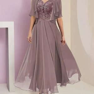 Women's Plain Party Going Out Two Piece Set Half Sleeve Elegant Summer Coat With Skirt Matching Set, JustFashionNow Lace Dresses, color:Cameo|size:XXL,