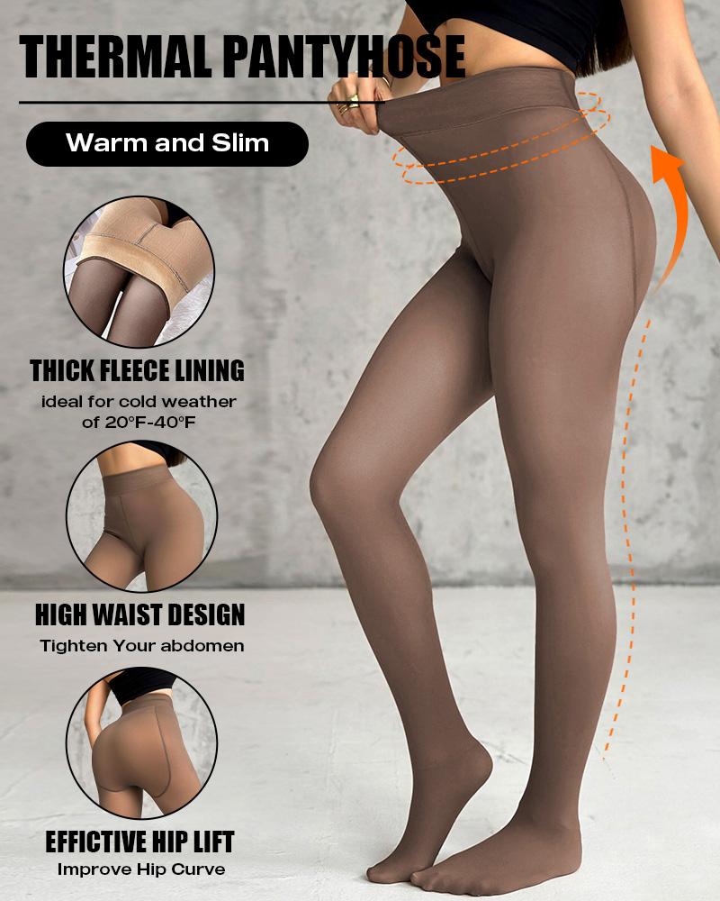 ChicMe ShapeLift 2-Piece Magic Thick Fleece Lined Leggings High Waist Thermal Pantyhose Warm Leggings 3 Shades (Size Regular/Large/Extra Large), women Leggings, ChicMe catalog - Image 2