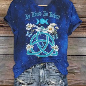 Vintage Animal Crew Neck Short Sleeve T-shirt, T-shirts, color:Blue|size:4XL, catalog Noracora shop