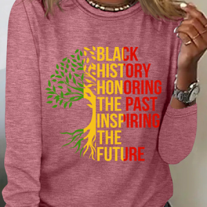 Black History Honoring The Past Inspiring The Futu Casual Long Sleeve Shirt, Long sleeves, Lilicloth.com