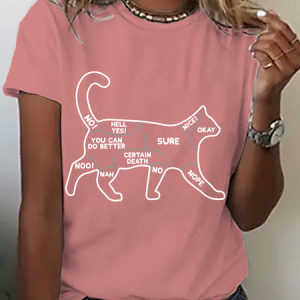 Cat Petting Chart Cotton T-Shirt, T-shirts, Lilicloth.com