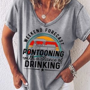 Women's Short Sleeve Tee T-shirt Summer Cotton-Blend V Neck Going Out Casual Top, JustFashionNow T-Shirts, color:Grey|size:3XL,