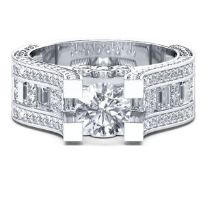 vintage engagement rings - Italo Filigree Created White Sapphire Engagement Ring, Italo jewelry - Online Catalog