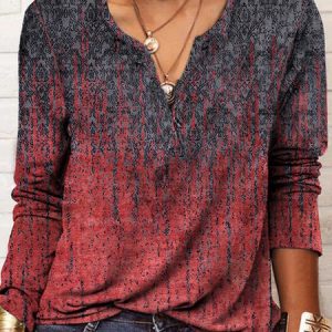 V Neck Vintage Jersey T-Shirt, JustFashionNow T-Shirts, color:Red|size:XXL,