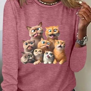 Funny Cat Long Sleeve Shirt, Long sleeves, Lilicloth.com