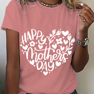 Happy Mother's Day Heart Cotton T-Shirt, T-shirts, Lilicloth.com