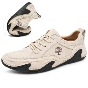 Men Leather Breathable Non Slip Soft Sole Casual Driving Shoes, FOOTWEAR, WAYRATES