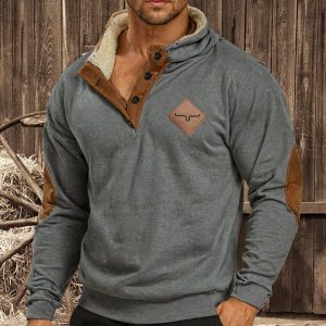 Cowboy Aztec Men's Lapel Sweatshirt, Hoodies&Sweatshirts, WAYRATES