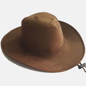 Men's Wide Brim Suede Western Rope Rider Cowboy Hat, Hats, WAYRATES