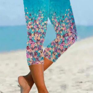 Women's Floral Spring Print Fashion Leggings, Pants, Lilicloth.com