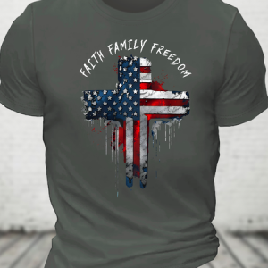 Faith Family Freedom Cotton T-Shirt, T-shirts, Lilicloth.com