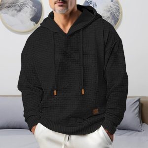 Men's Hoodie Outdoor Sports Solid Color Long Sleeve Daily Tops Apricot, Hoodies&Sweatshirts, WAYRATES