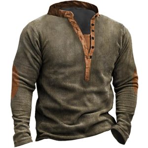 Men's Outdoor Tactical Henley Sweatshirt, Hoodies&Sweatshirts, WAYRATES
