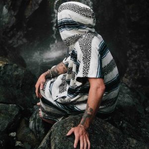 Towel Hooded Striped Surf Beach Changing Poncho, Tops, COTOSEN