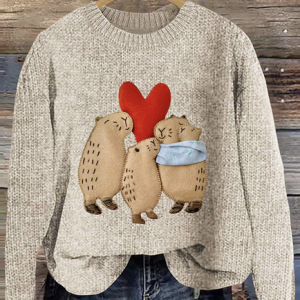 Cute dolphin embroidery art round neck sweater, Hoodies&Sweatshirts, Lilicloth.com