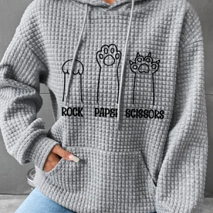 Rock Paper Scissors Simple Loose Hoodie, Hoodies&Sweatshirts, Lilicloth.com