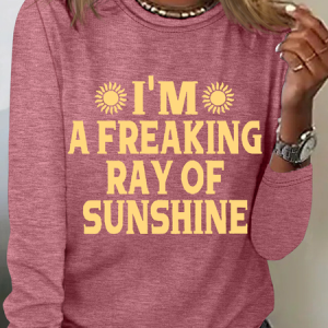 I'm A Freaking Ray Of Sunshine Casual Long Sleeve Shirt, Long sleeves, Lilicloth.com