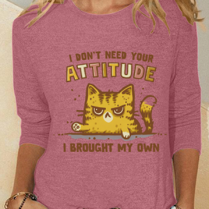 I Don't Need Your Attitude Casual Long Sleeve Shirt, Long sleeves, Lilicloth.com
