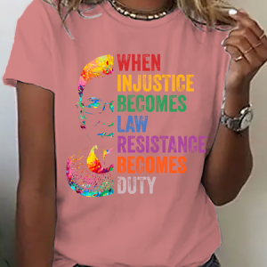 When Injustice Becomes Law, Resist, Resistance,Shirt, Notorious Rbg Shirt, Political Or Protest T-Shirt, Supreme Court Notorious RBG Cotton T-Shirt, T-shirts, Lilicloth.com