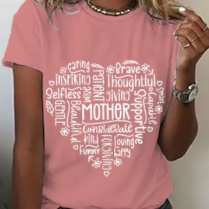 Mother Heart Cotton T-Shirt, T-shirts, Lilicloth.com