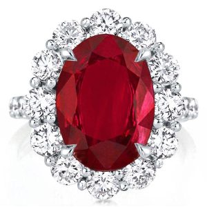 oval cut engagement rings - Halo Created Oval Cut Garnet Engagement Ring, Italo jewelry - Online Catalog