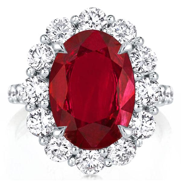 oval cut engagement rings - Halo Created Oval Cut Garnet Engagement Ring, Italo jewelry - Online Catalog