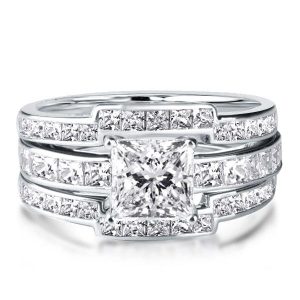 3pc wedding sets - Italo Classic Created White Sapphire 3PC Wedding Set, Italo jewelry - Online Catalog