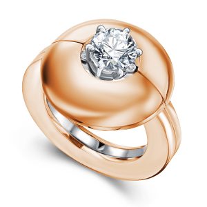 bloom - Rose Gold Round Cut Solitaire Wedding Set, Italo jewelry - Online Catalog