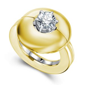 bloom - Golden Round Cut Solitaire Wedding Set, Italo jewelry - Online Catalog