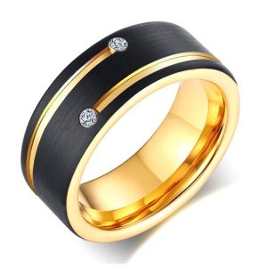 rings - Two Tone Concave-convex Design Men's Tungsten Wedding Band, Italo jewelry - Online Catalog