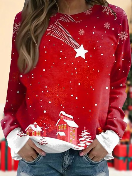 Women's Crew Neck Christmas Casual Spring/Fall Long Sleeve Sweatshirt, JustFashionNow Sweatshirts & Hoodies, color:Color3|size:XXL,