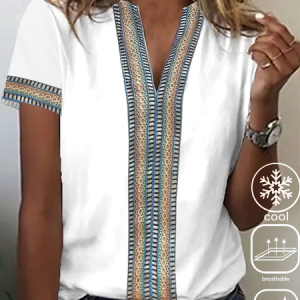 Women's Short Sleeve Tee T-shirt Summer Plain Lace Edge V Neck Casual Top, JustFashionNow T-Shirts, color:White|size:XXL,