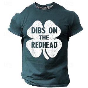 Men‘s Dibs On The Redhead Funny Short Sleeve T-Shirt, T-shirts, Lilicloth.com
