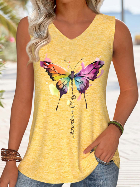 Women's Sleeveless Tank Top Camisole Summer 3D Printing V Neck Daily Casual Top, JustFashionNow Tanks & Camis, color:As Picture|size:4XL,