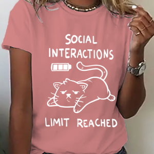 Social Interactions Limit Reached Cotton T-Shirt, T-shirts, Lilicloth.com