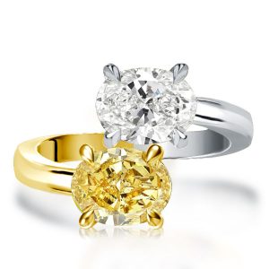 oval cut engagement rings - Bypass Two Tone Oval Cut Yellow Topaz Engagement Ring, Italo jewelry - Online Catalog